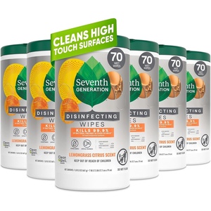 image:imageSeventh Generation Disinfectant Wipes Lemongrass Citrus Disinfectant Cleaner 70 Count 6 Pack70 Count Pack of 6